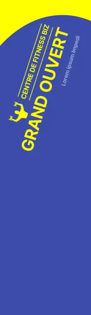 Bannière promotionnelle de gymnase ouvert sur fond bleu