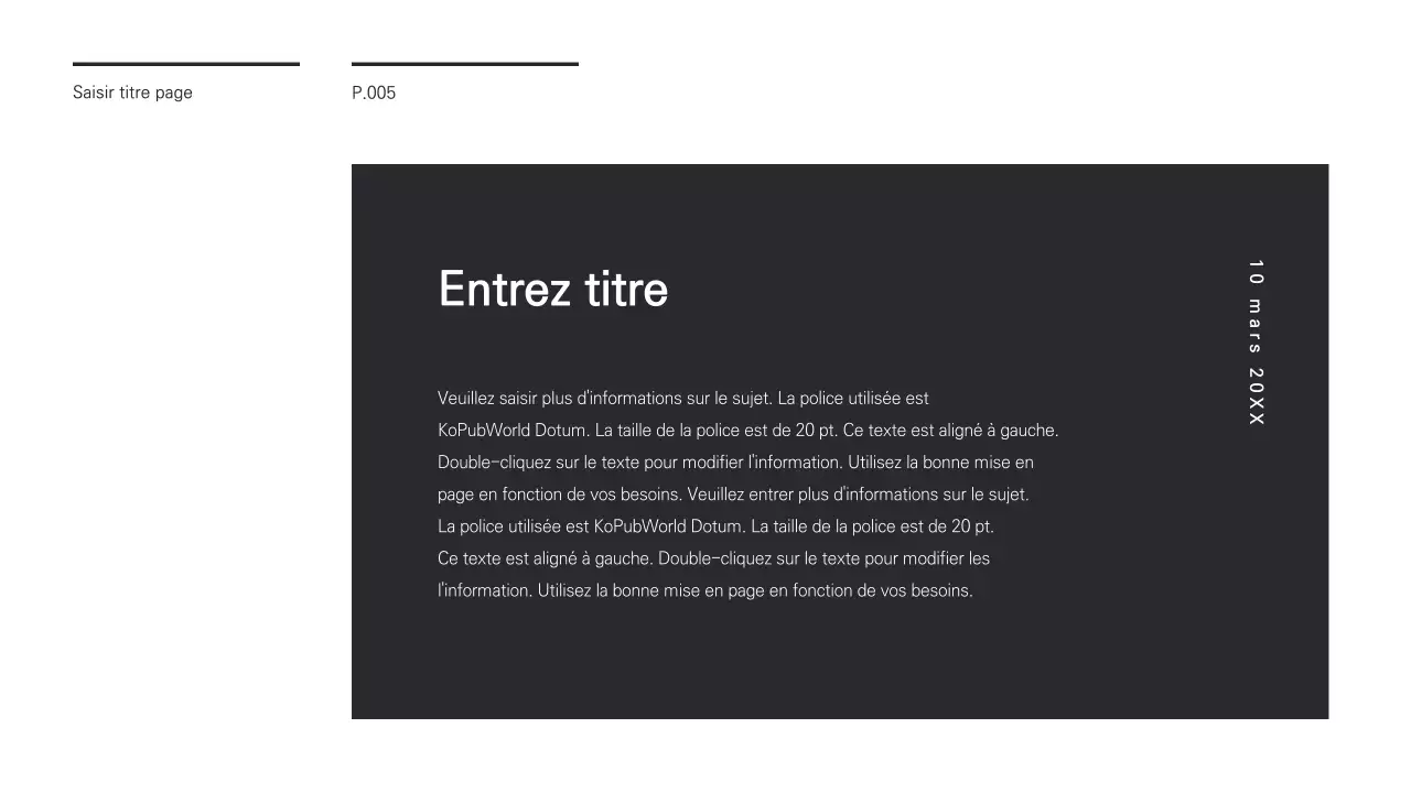 Une présentation chic