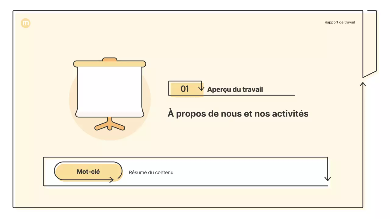 Formes ponctuelles avec flèches en jaune clair Kit de présentation d'entreprise