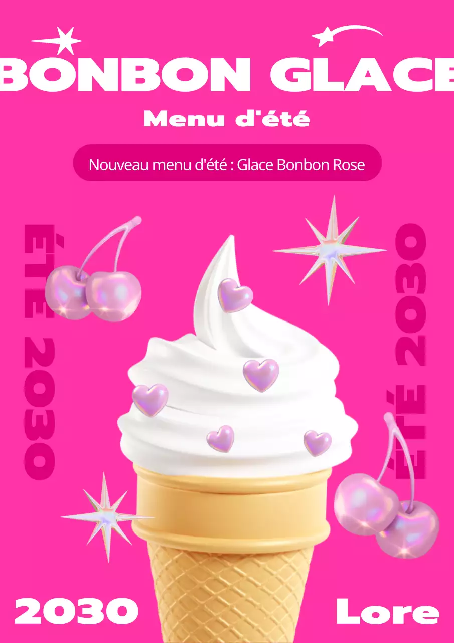 Promouvoir la crème glacée avec une touche rose et mignonne