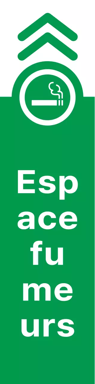 Icône de cigarette simple et propre et combinaison de texte en vert et rouge Style de mise en page Directions