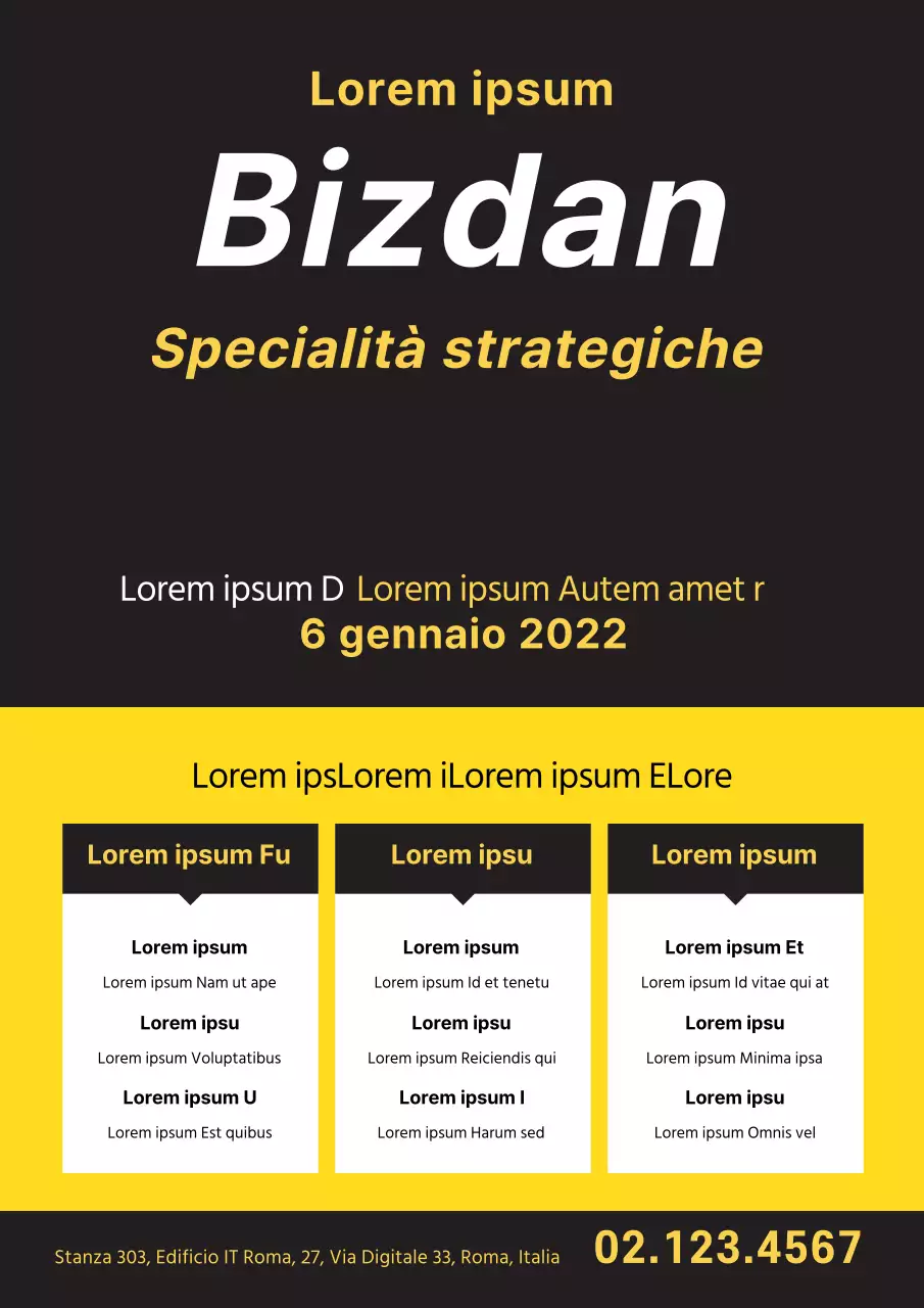 Materiale promozionale giallo e nero per le classi speciali della scuola