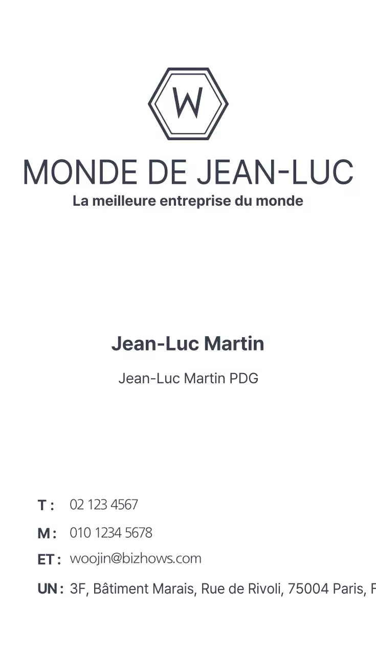 Cartes de visite d'entreprise