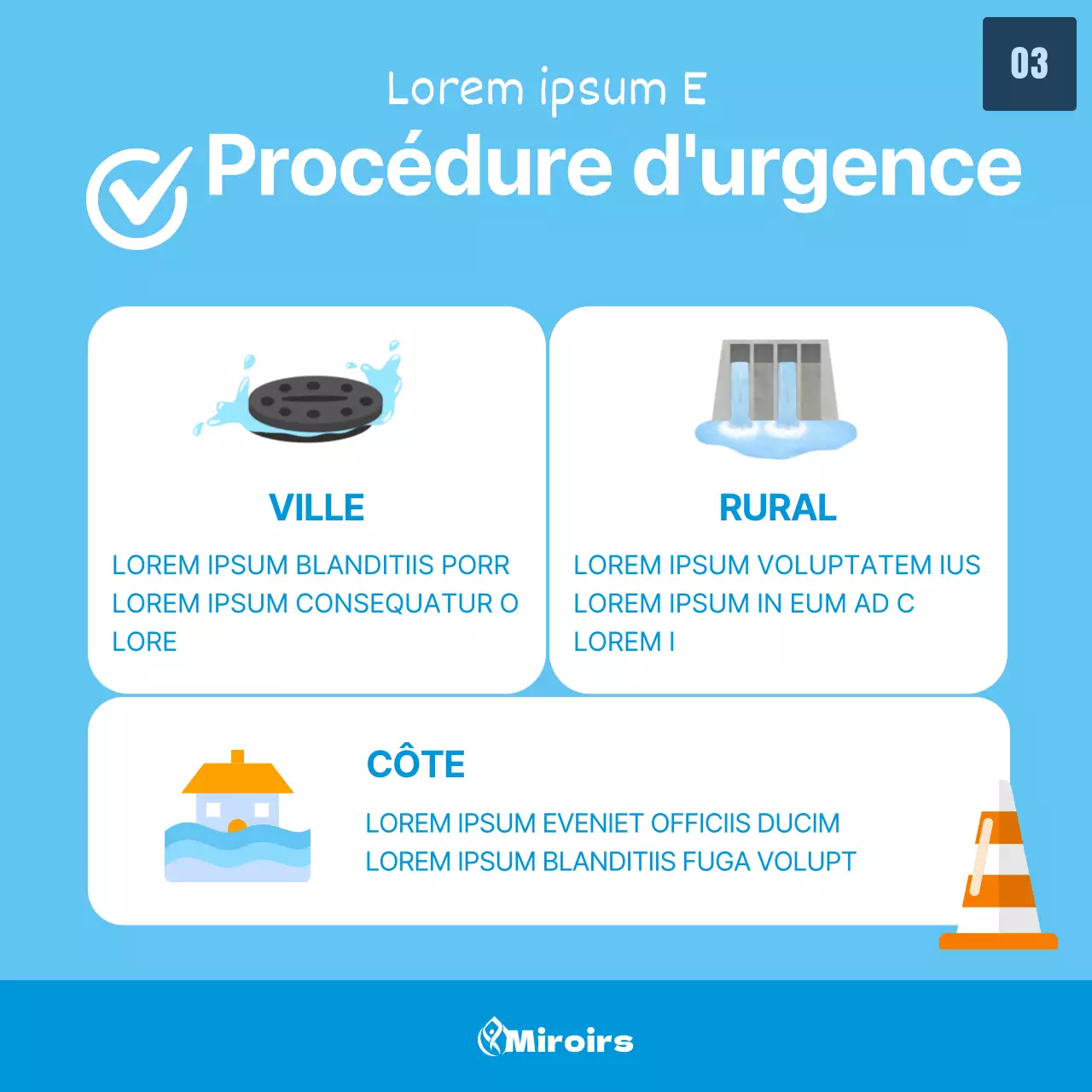 Informations sur la manière de faire face aux dégâts causés par les typhons, avec des illustrations de typhons sur un fond bleu clair.