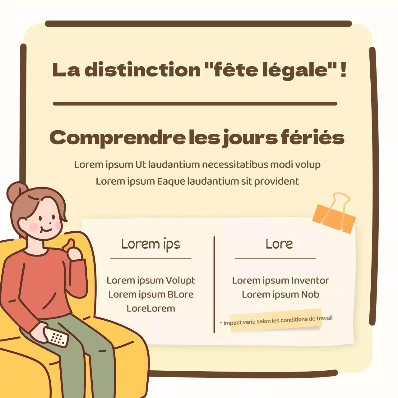 Des vacances de travailleurs agréables et chaleureuses dans des couleurs pastel