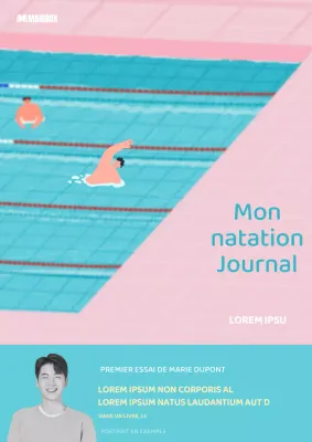 Rose Bleu clair Illustration de natation mignonne Agenda de natation