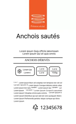 Étiquette de déclaration des produits de la mer simple, ligne blanche