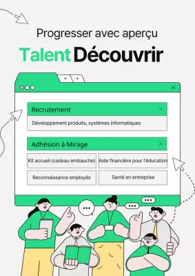 Des offres d'emploi illustrées par des fenêtres internet lumineuses et vertes.
