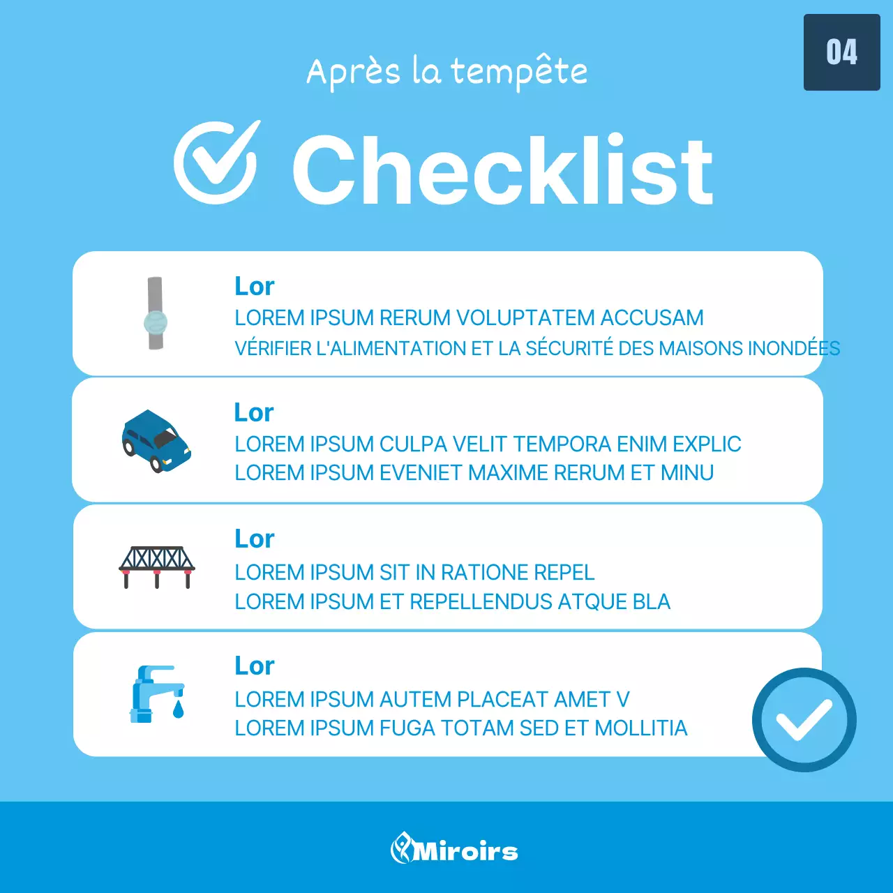 Informations sur la manière de faire face aux dégâts causés par les typhons, avec des illustrations de typhons sur un fond bleu clair.