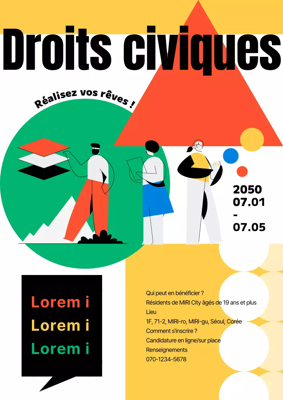 L'annonce de l'Université citoyenne en couleurs primaires audacieuses