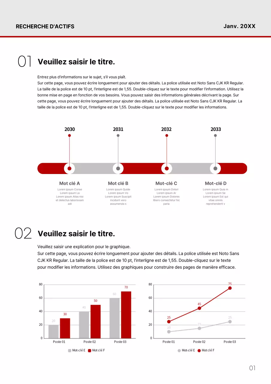 Rapport de recherche simple en gras et en rouge