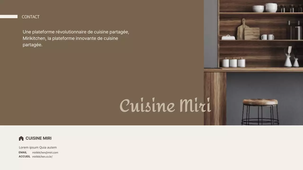 Guide de service de cuisine commune soigné dans des tons bruns Présentation PPT