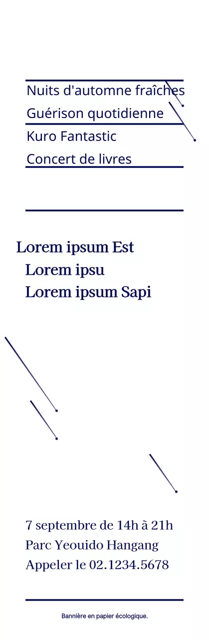 Illustration simple en forme d'étoile bleu marine Livre d'information Concert