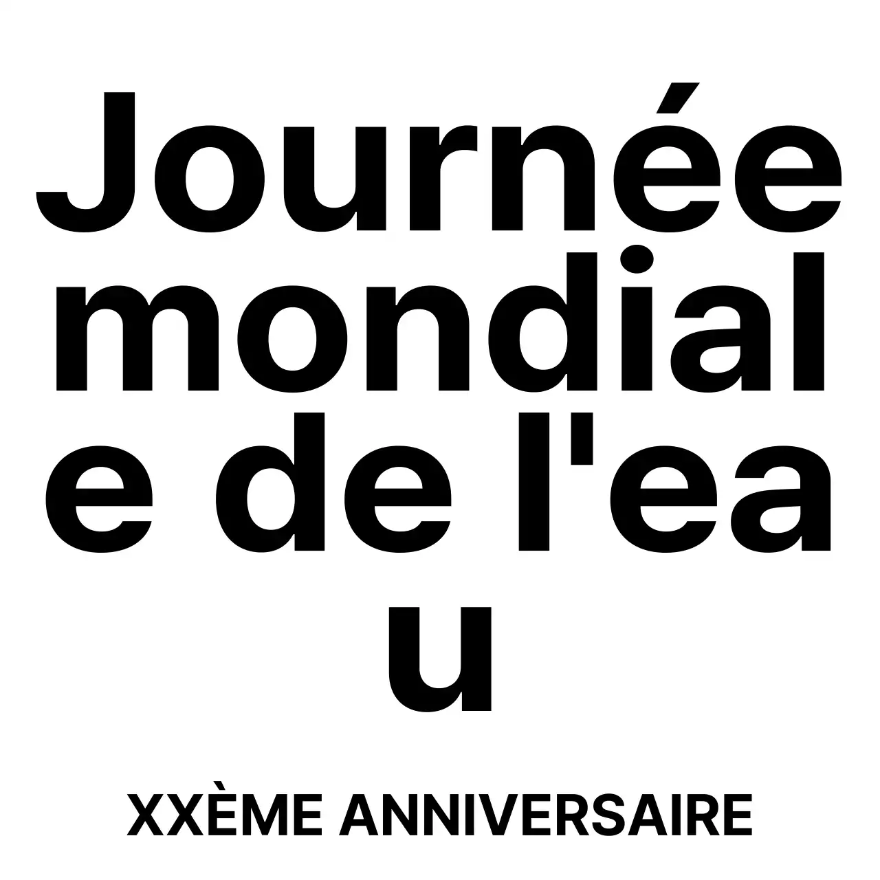 Souvenirs de la Journée de l'eau avec des symboles noirs