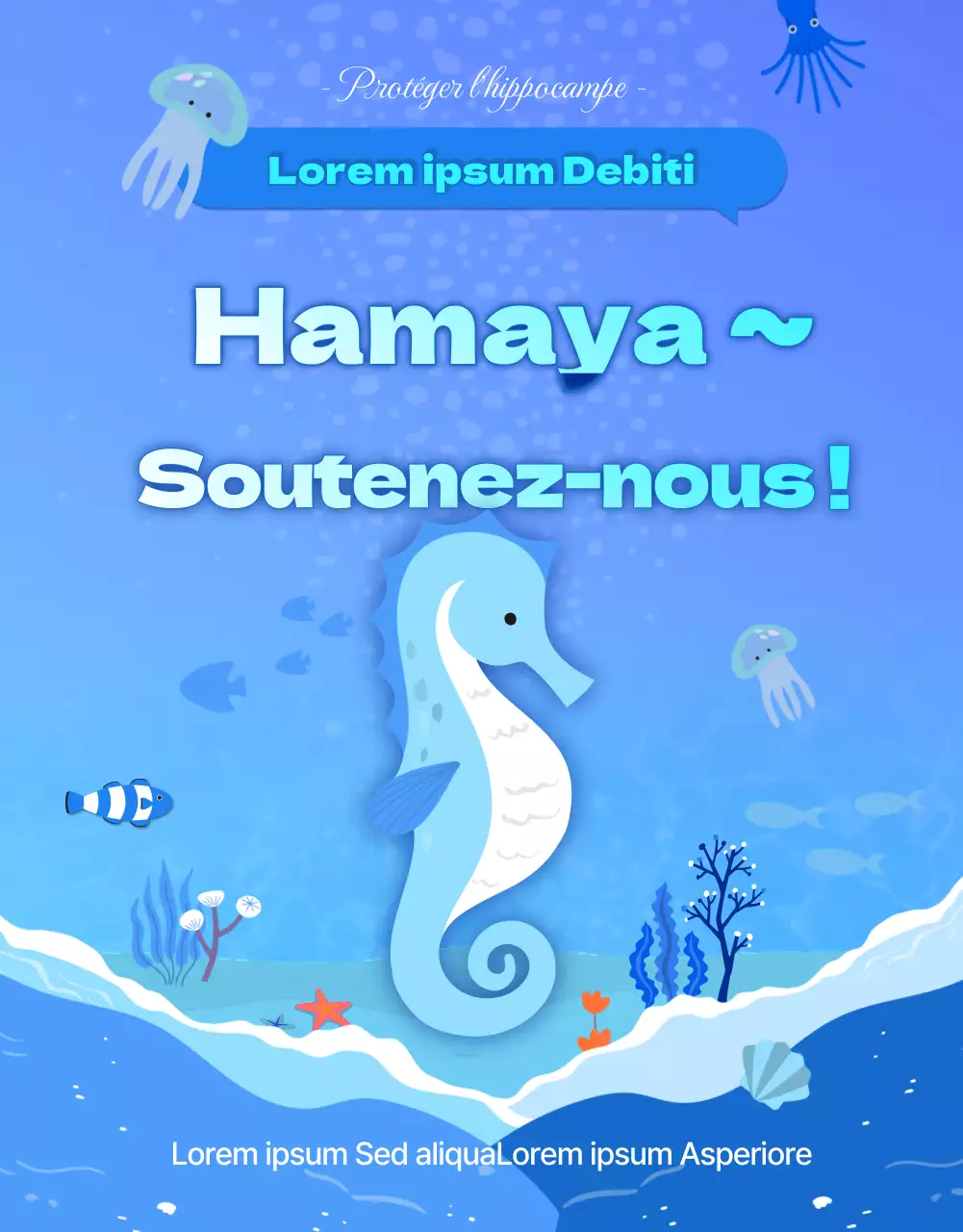 Hippocampes, la créature marine menacée dans l'eau bleue et fraîcheDétails sur le financement de la conservation des hippocampes