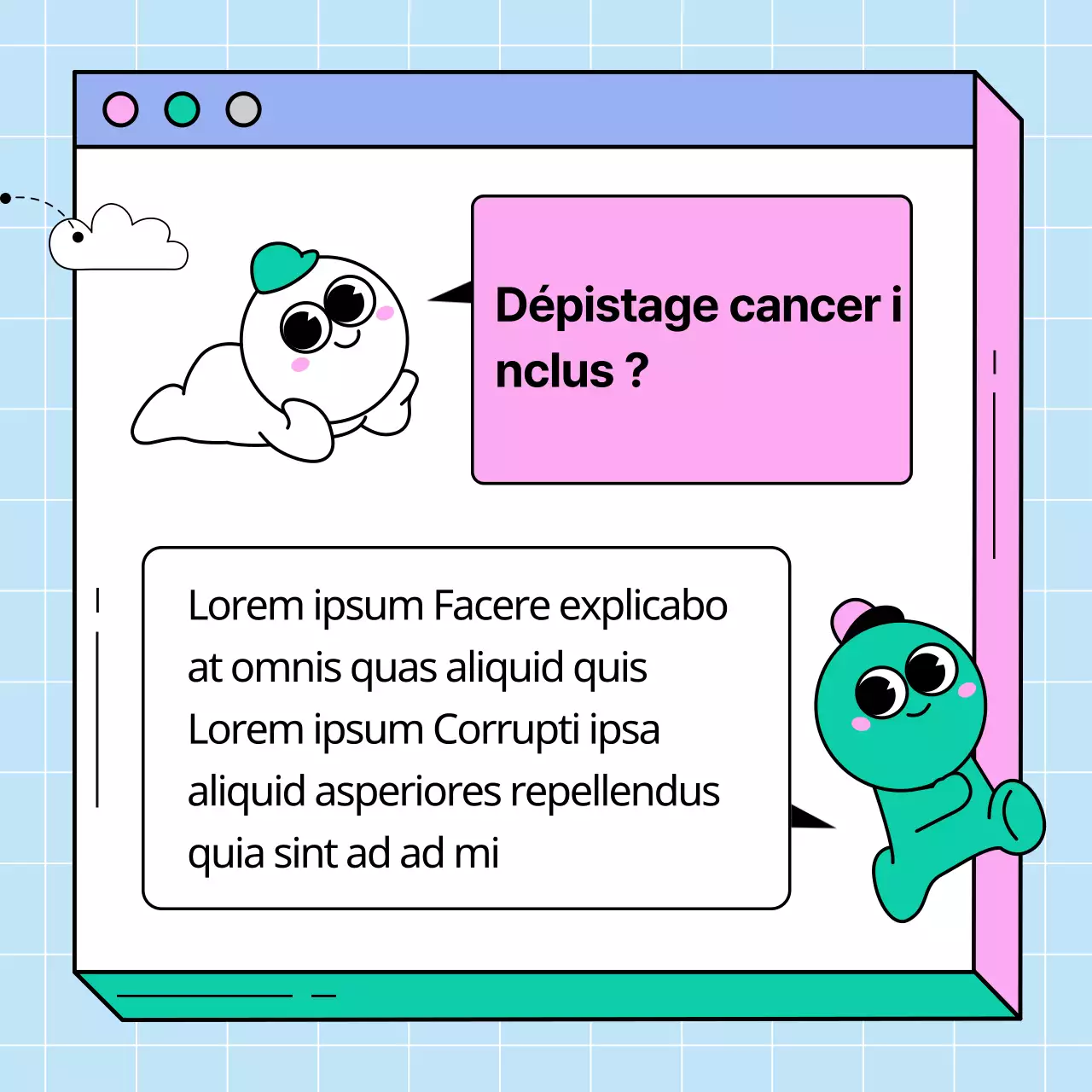 Avis d'extension du bilan de santé des pages web roses et vertes