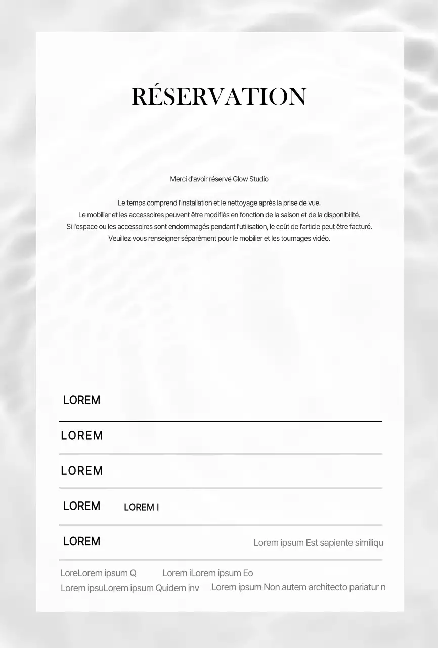 Wave Photography Simple Studio Booking Folder Card