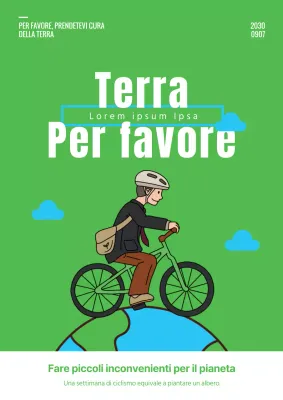 Manifesto della campagna Blue Sky Day verde e azzurro