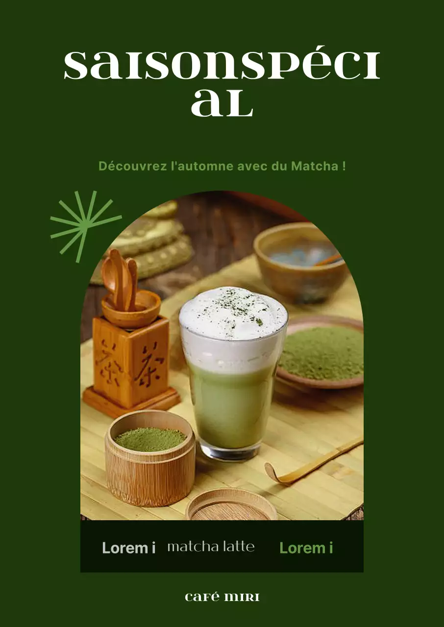 Promouvoir un menu de café d'automne propre sur fond vert foncé