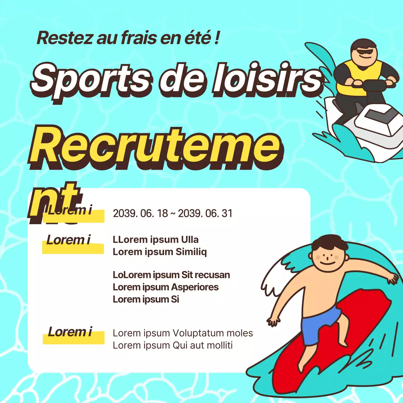 Recrutement d'équipes de sports de loisirs