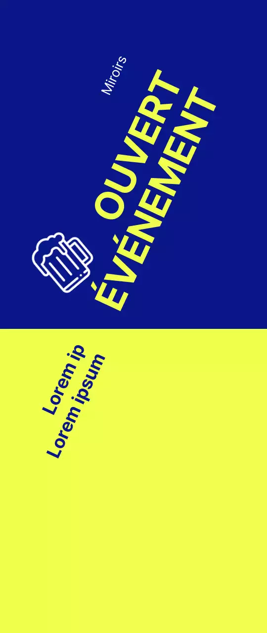 Un événement de l'ouverture de l'espoir piloté par le texte avec un fort contraste jaune-bleu