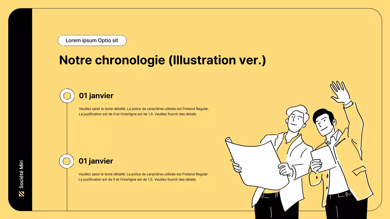 Illustration d'entreprise avec des lignes simples et la couleur jaune
