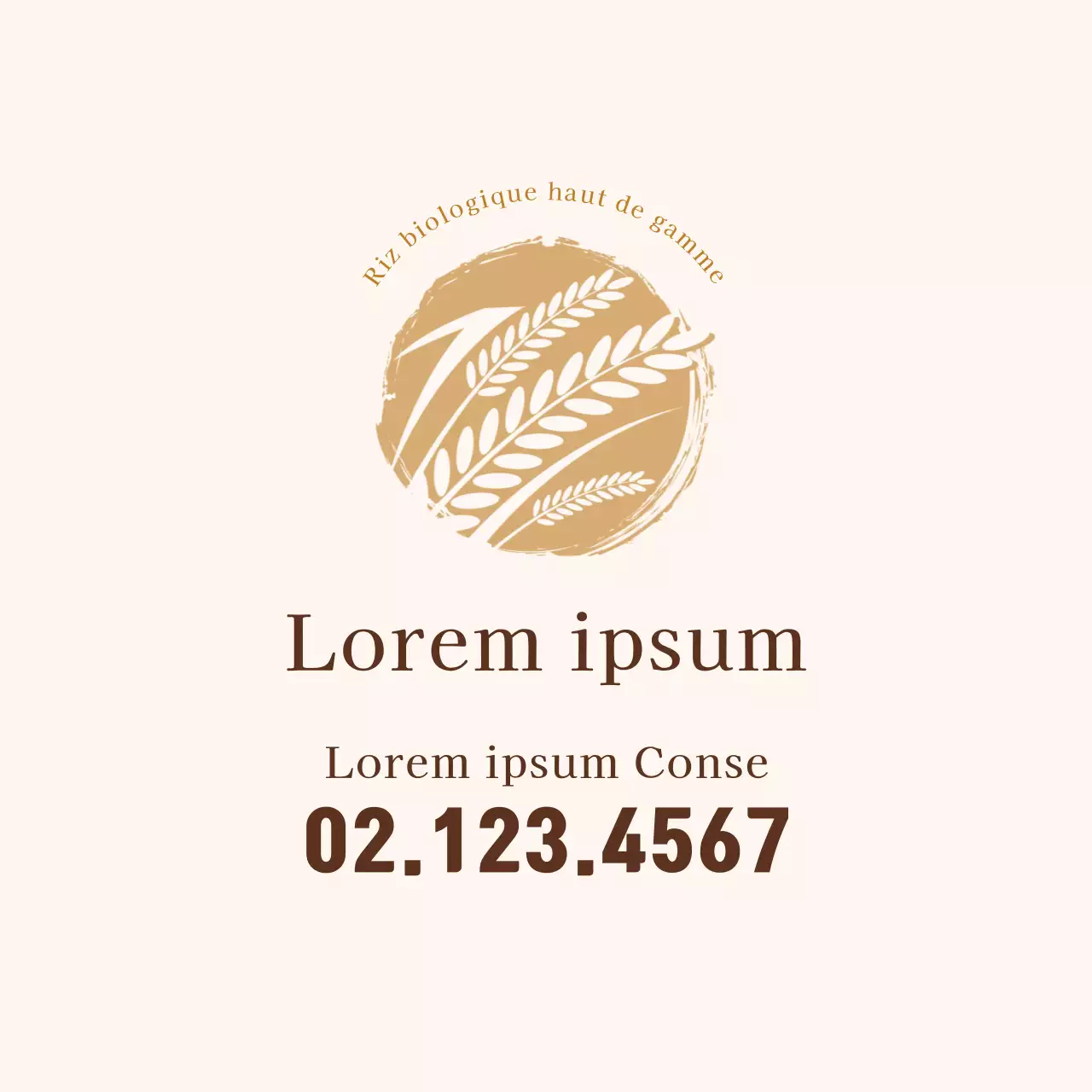 Illustration brune, ferme de riz biologique soignée