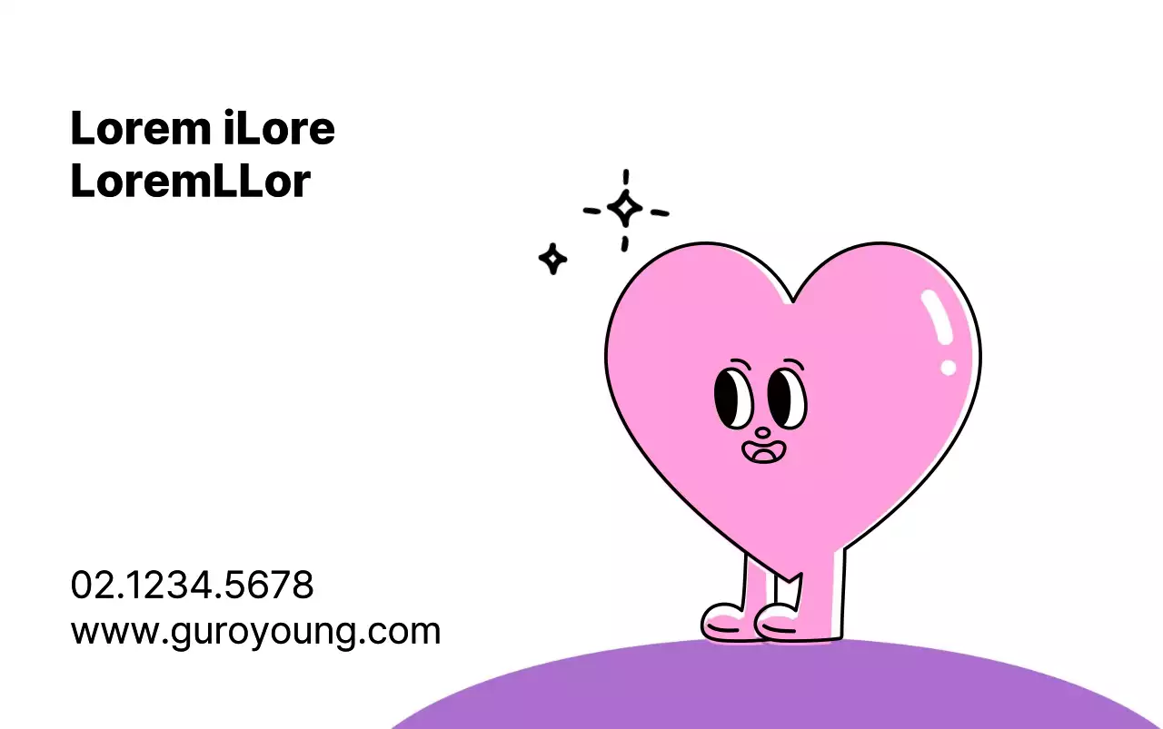 Centre public de la jeunesse avec de jolis personnages en forme de cœur, de couleur rose et violette