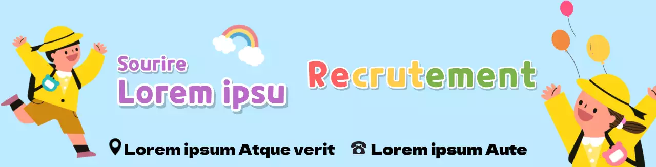 Bleu clair jaune mignon Recrutement PR