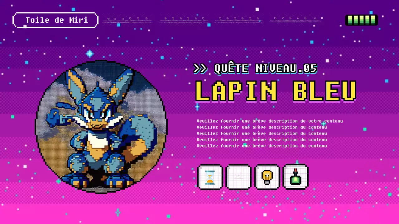 Promotion du jeu cybernétique violet et rose