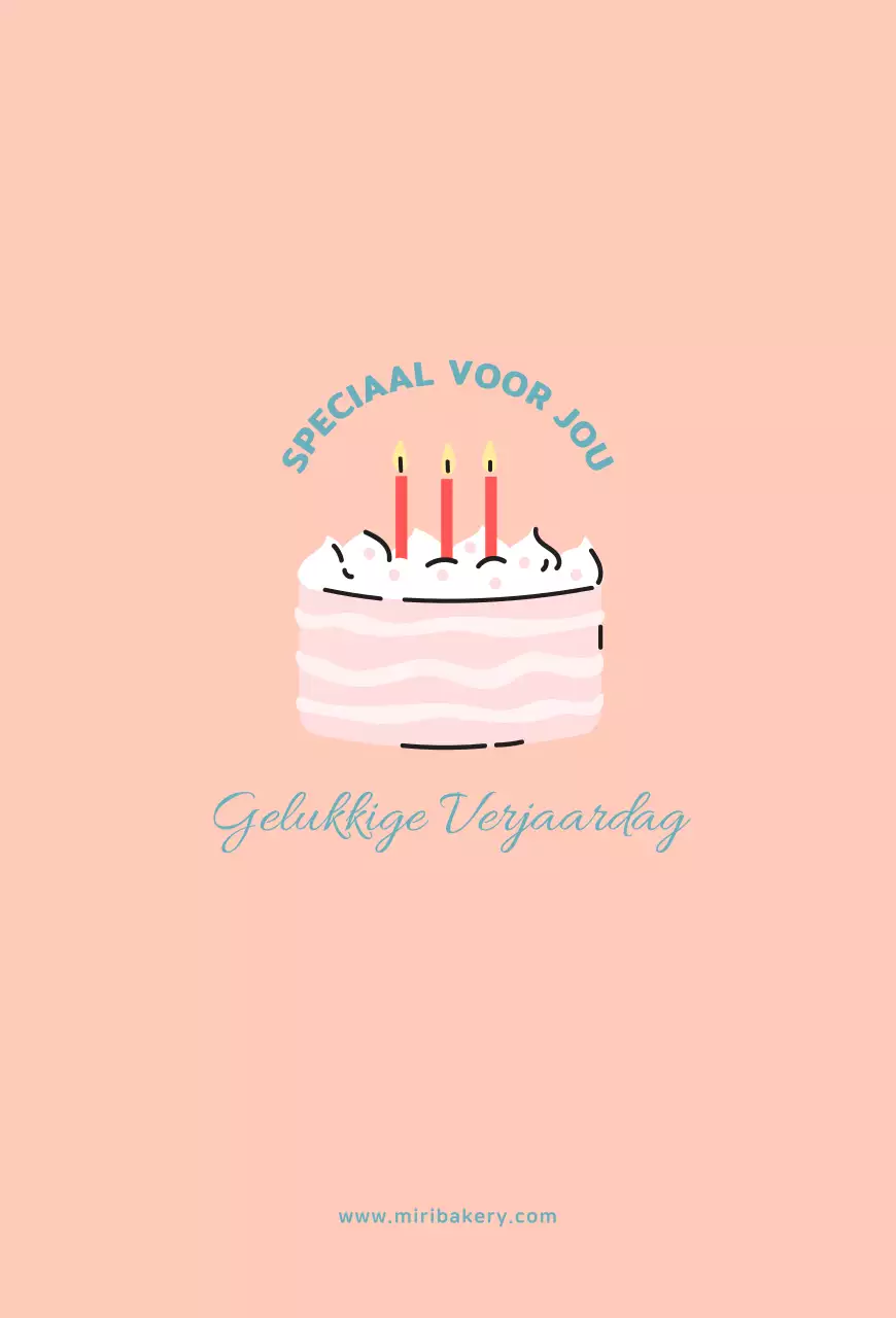 Vintage schattige verjaardagskaart met roze en blauwe taartillustratie