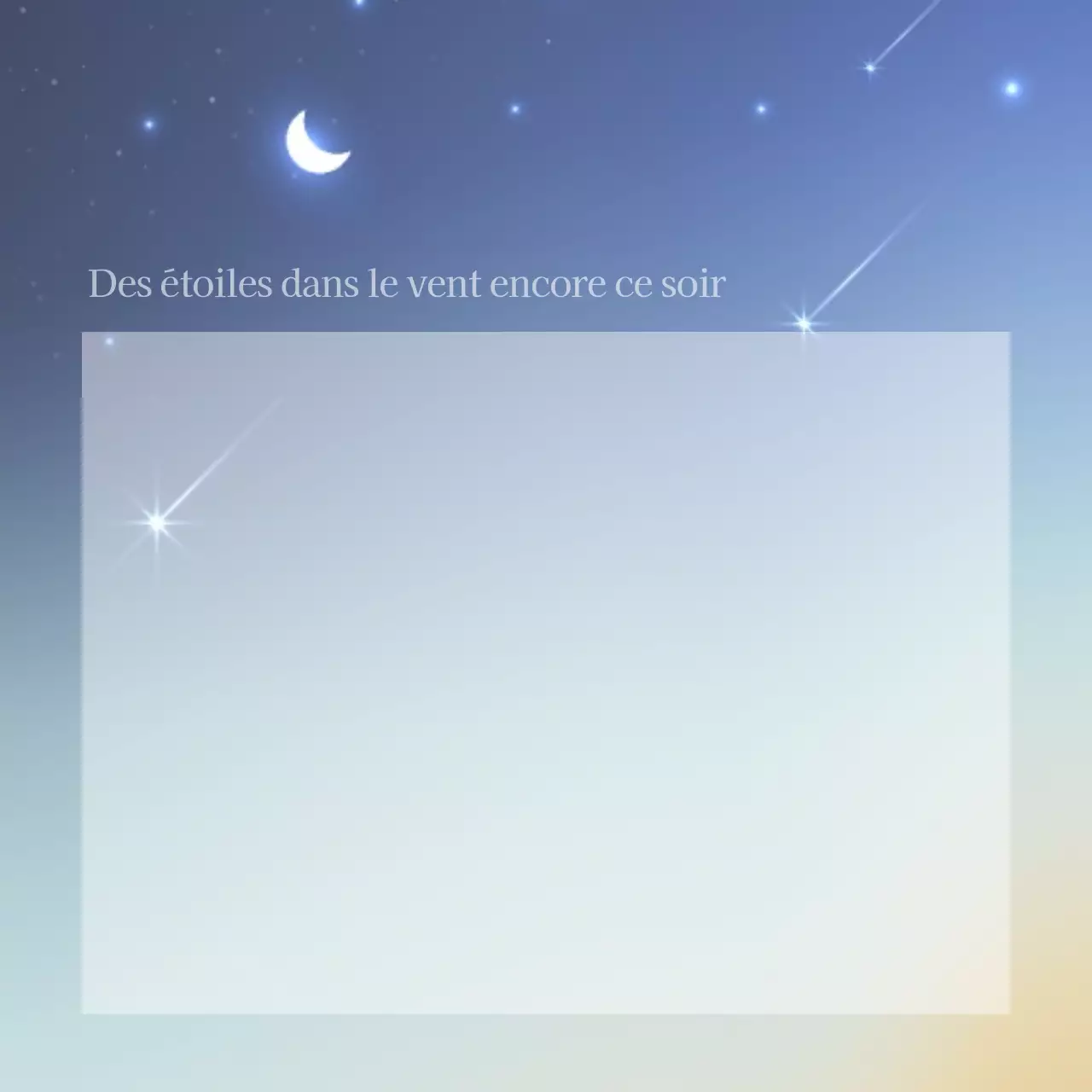 Sentiment de vers colorés bleu ciel nocturne