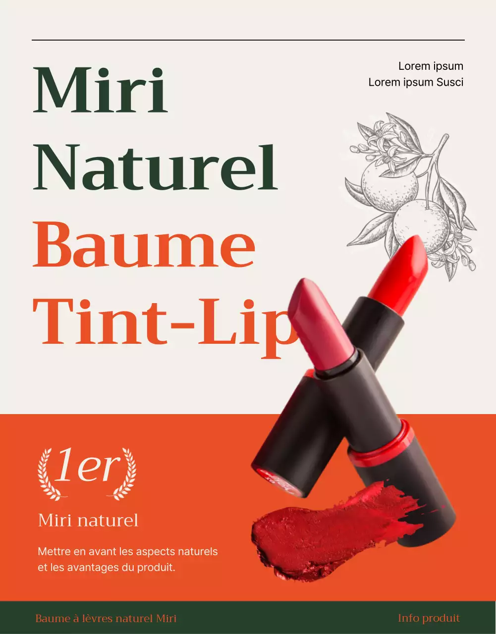 Promouvoir un rouge à lèvres moderne beige