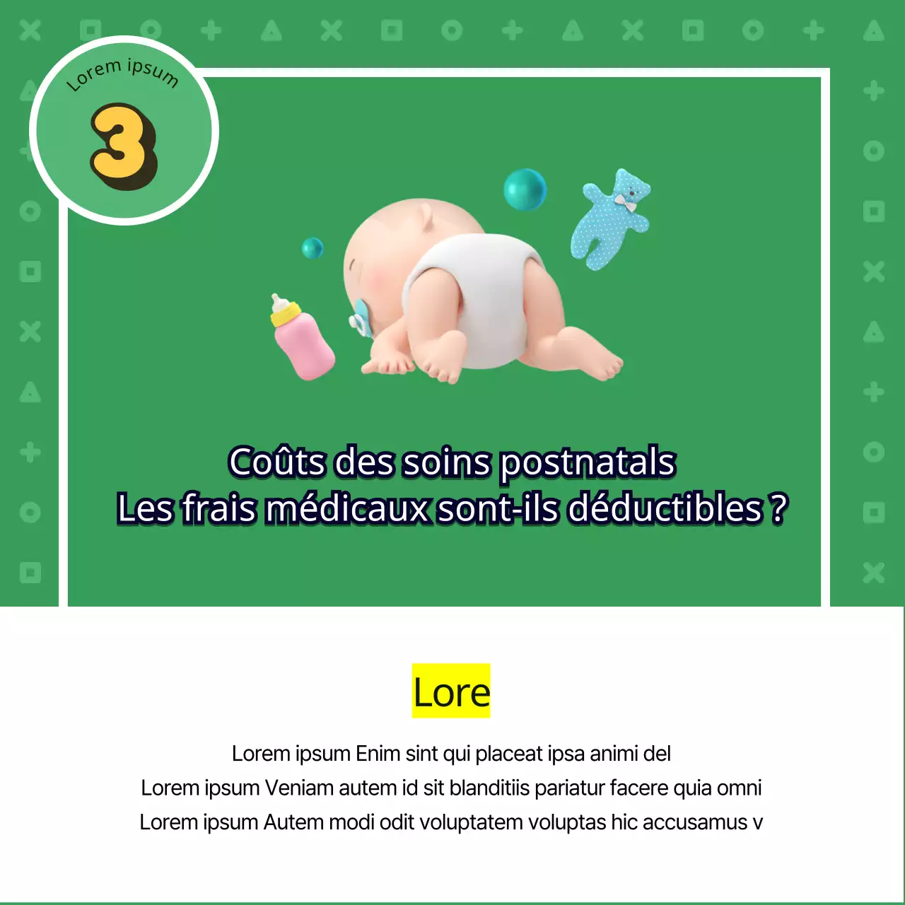 Quiz fiscal de fin d'année avec de jolies illustrations vertes