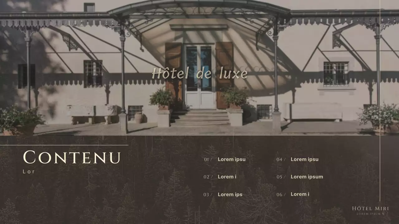 Un ensemble hôtelier moderne et luxueux dans les tons bruns et beiges Product Brief