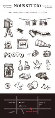 Style épuré et émotionnel en noir et rouge pour une illustration promotionnelle d'un studio.