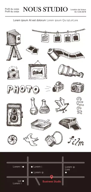 Style épuré et émotionnel en noir et rouge pour une illustration promotionnelle d'un studio.