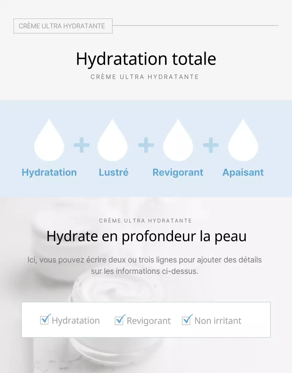 Page détaillée sur les cosmétiques