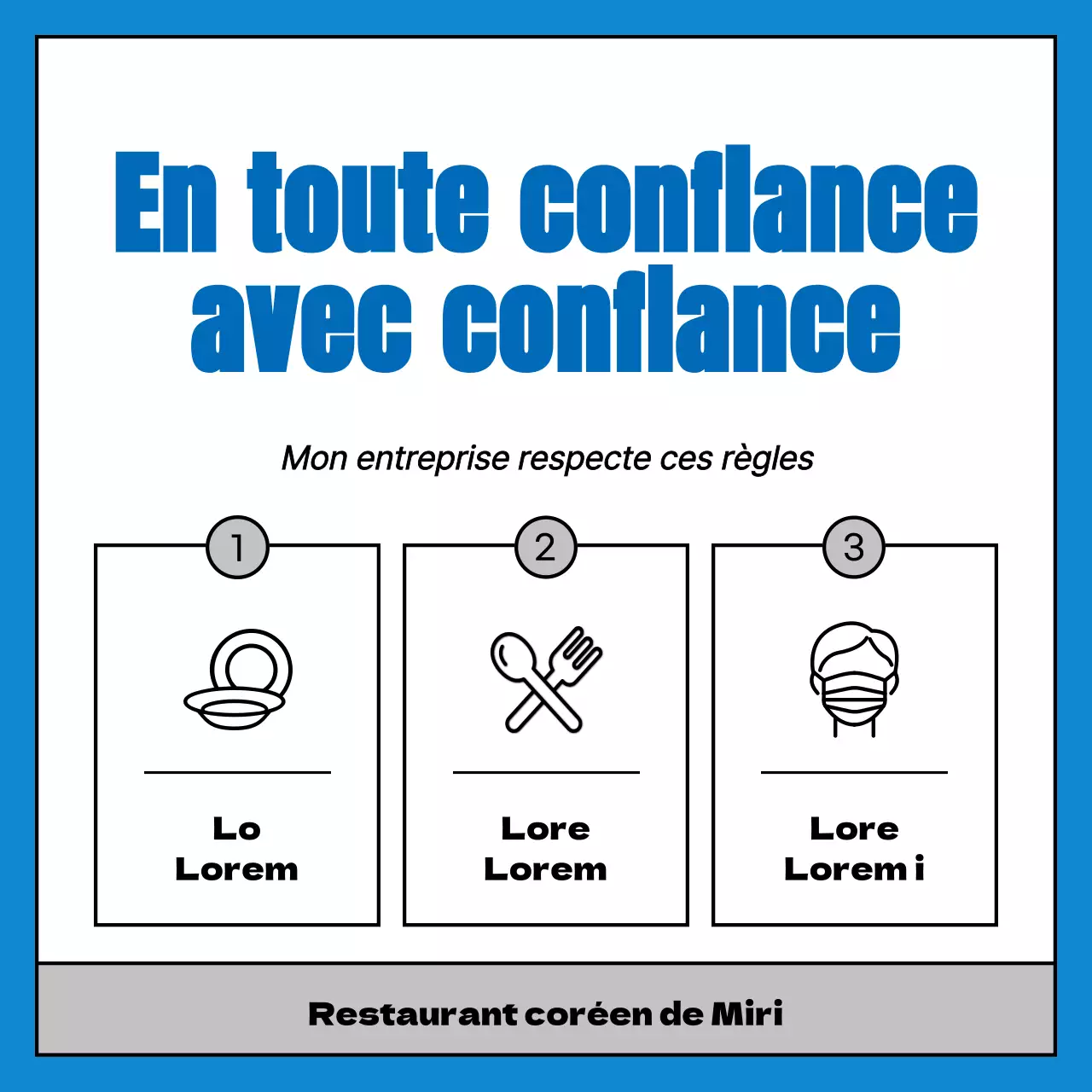 Hygiène, bleu et propre, Tenderloin Restaurant Contents