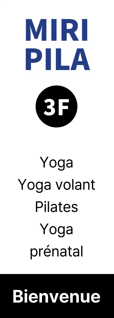 Bannière de yoga noire, moderne et propre avec un instructeur d'exercices de pilates