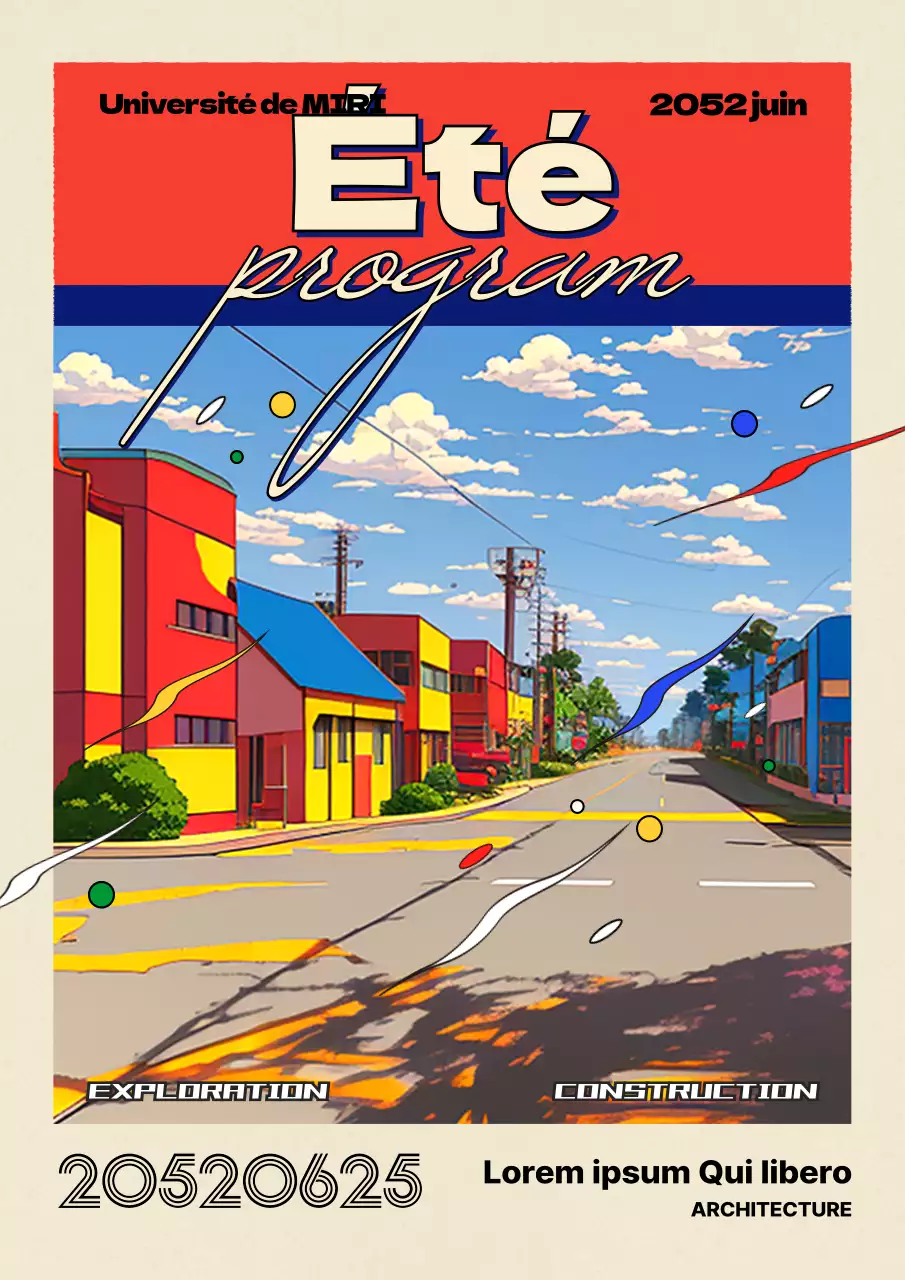 Concept d'architecture et d'exploration urbaine citypop rouge et bleu