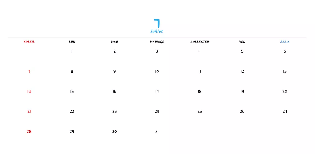 Calendrier du Nouvel An avec de jolies illustrations au trait