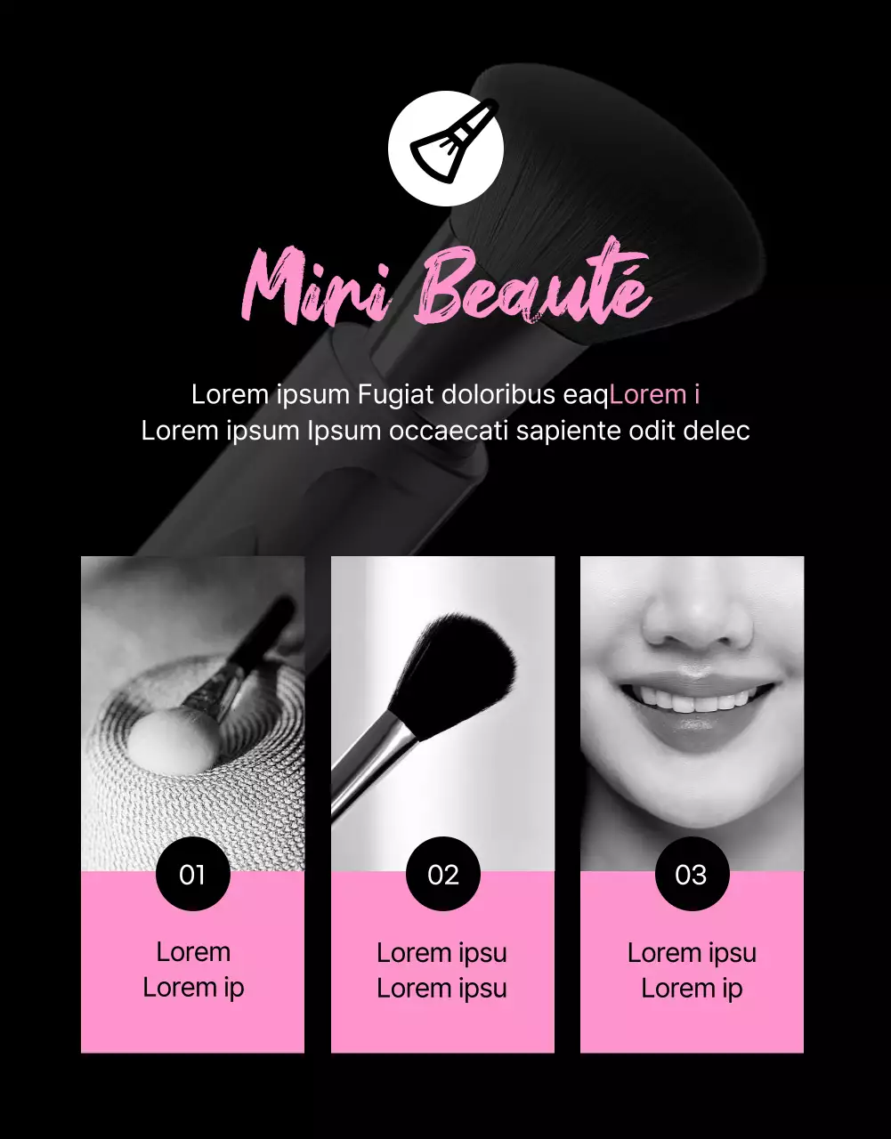 Promouvoir des brosses kitsch sur un fond rose