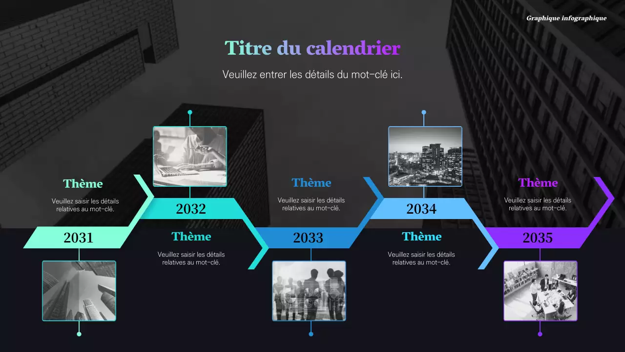 Dégradés verts et bleus Ligne de temps propre