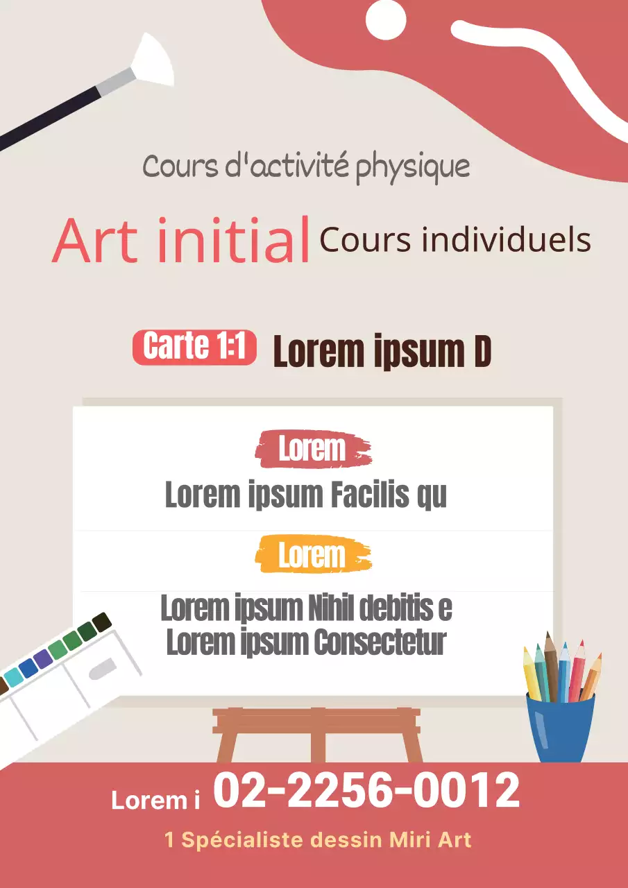 Illustration rose, promotion d'une école d'art soignée