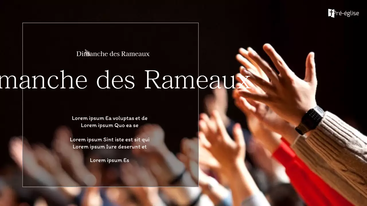 Prière à l'aube du dimanche des Rameaux, en blanc et noir, vignette YouTube soignée