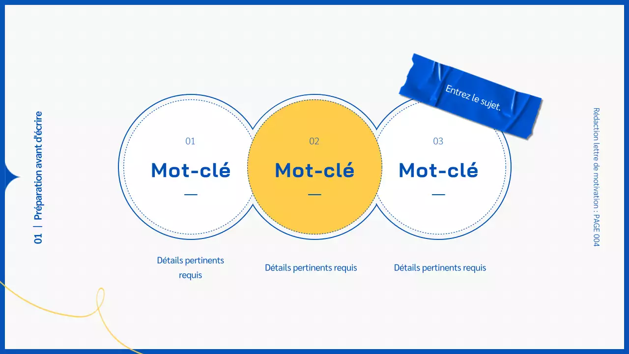 Bloc-notes à fond bleu Apprendre à rédiger une lettre de motivation