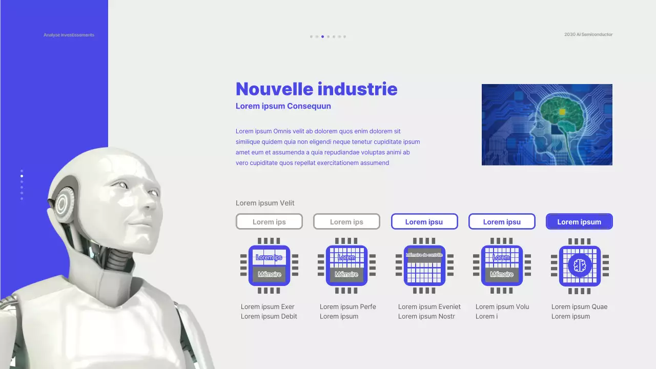 Un thème propre, bleu, pour les rapports d'analyse d'investissement