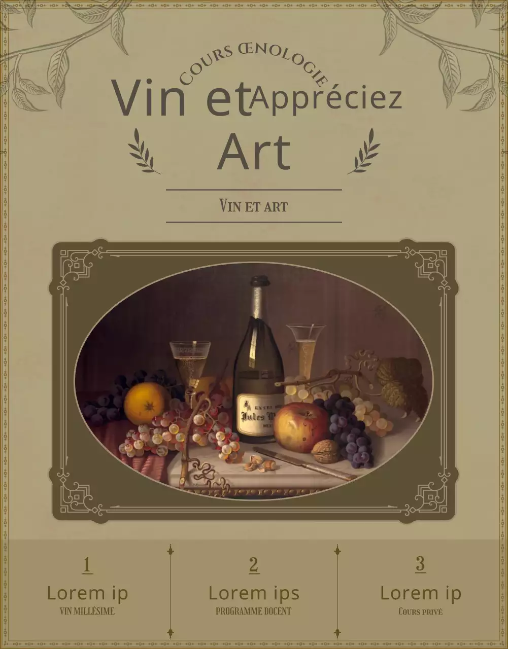 Un guide des cours d'art, de vin et de beige d'inspiration vintage
