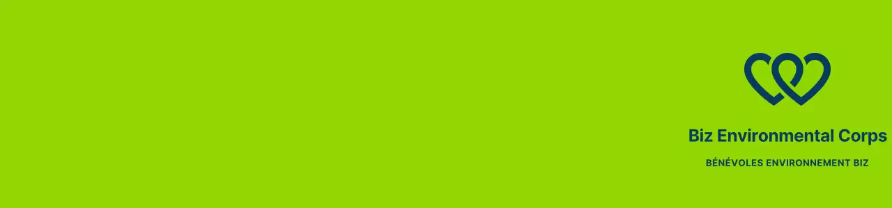 Logo du symbole du bénévole propre en vert clair et bleu marine pour les organisations mondiales de défense de l'environnement.